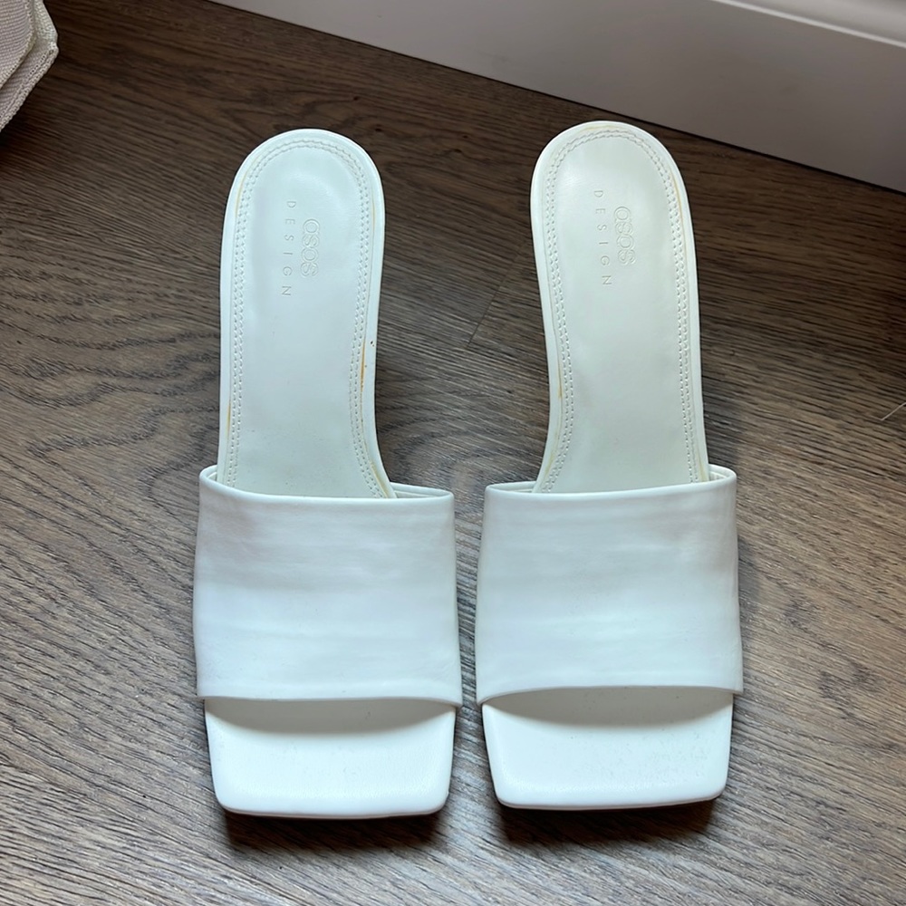 ASOS white Hattie heel size 8